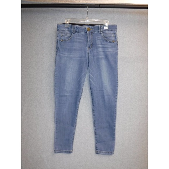 Ab solution Democracy jeans size 10 Cropped Light Blue Wash Low Rise - Picture 1 of 9